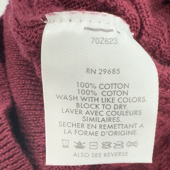 1990's Vintage Pendleton Burgundy Cotton Knit Sweater Pullover Mens XL Collared - Picture 5 of 7